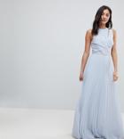 Asos Design Tall Lace Top Pleated Maxi Dress - Multi