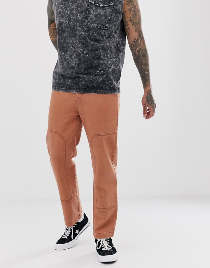 Sacred Hawk Tapered Pants In Tan - Tan