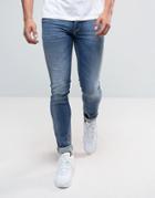 Diesel Sleenker 64be Skinny Fit Jeans In Stonewash - Blue
