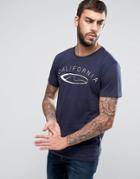 Solid T-shirt With Surf Print - Navy