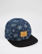 Asos Snapback Cap With Floral Print - Blue