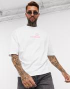 Asos Daysocial Oversized Fit T-shirt With Daysocial Logo Front Print In White