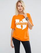 Asos T-shirt With Wu Tang Clan Print - Orange