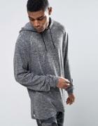 Asos Oversized Hooded Long Sleeve T-shirt With Super Long Sleeves In Knitted Jersey - Gray