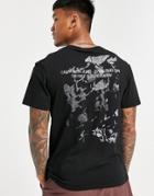 Calvin Klein Jeans Reptile Back Print T-shirt In Black