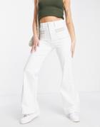 & Other Stories Organic Cotton Flare Jeans With Rainbow Pockets In Off White