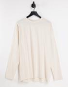 New Look Long Sleeve T-shirt In Stone-neutral