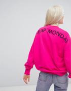 Cheap Monday Oversized Sweatshirt With Back Logo In Pink - Pink