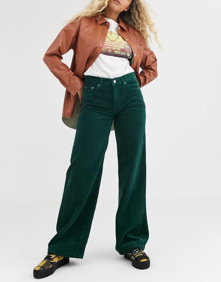 Dr Denim Jam Wide Leg Jean In Cord-green