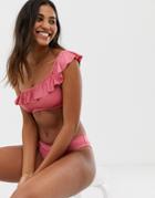 Seafolly Shine On Bikini Top In Dalia-pink
