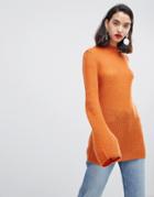 Vero Moda Roll Neck Knitted Sweater - Orange