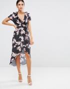 Oh My Love Frill Wrap High Low Hem Dress - Wild Sukura