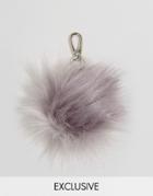 Skinnydip Gray Fluffy Bag Charm - Gray