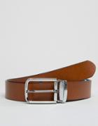 Smith And Canova Slim Leather Reversible Belt - Tan