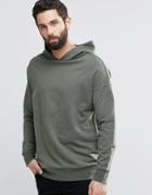 Only & Sons Hooded Sweat With Drop Shoulder - Oil Green