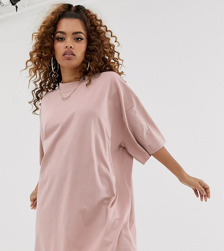 Asos Design Petite Oversized T-shirt Dress-black