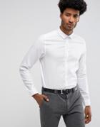 Asos Premium Formal Regular Fit Royal Oxford With Easy Care Finish In White - White