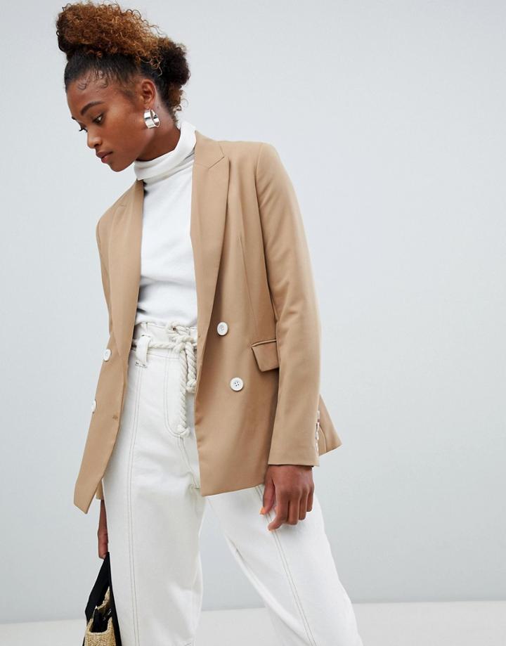 Bershka Blazer In Camel - Multi