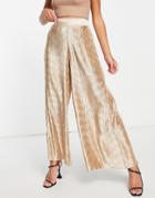 In The Style X Elle Darby Wide Leg Pant In Taupe - Part Of A Set-neutral