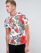 Ascend Rose Print T-shirt - White