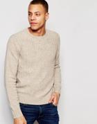 Original Penguin Cable Knit Effect Sweater - Gray