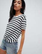 Allsaints Knot Front T-shirt In Stripe - Multi