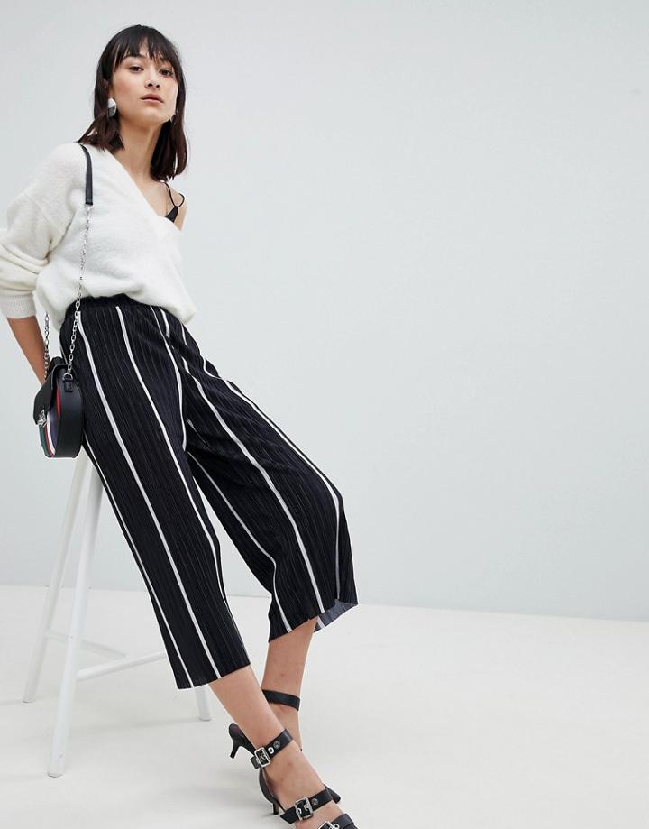 Pieces Hallie Striped Culottes - Green