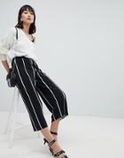 Pieces Hallie Striped Culottes - Green