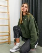Nike Pullover Fleece Sweatshirt In Khaki-green