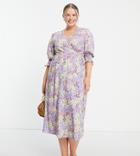 Influence Plus Smock Midi Dress In Multi Floral