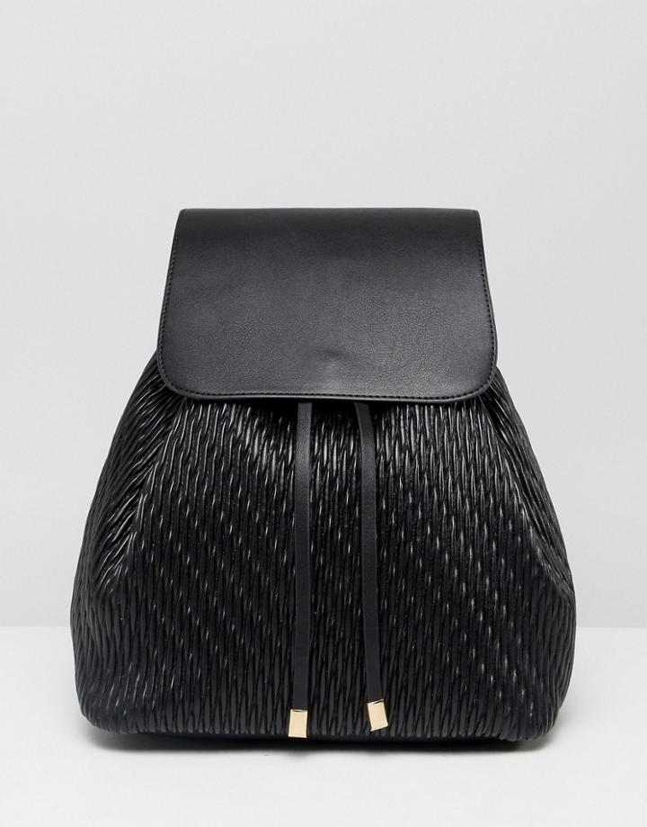 Asos Design Duffle Backpack In Quilt - Black