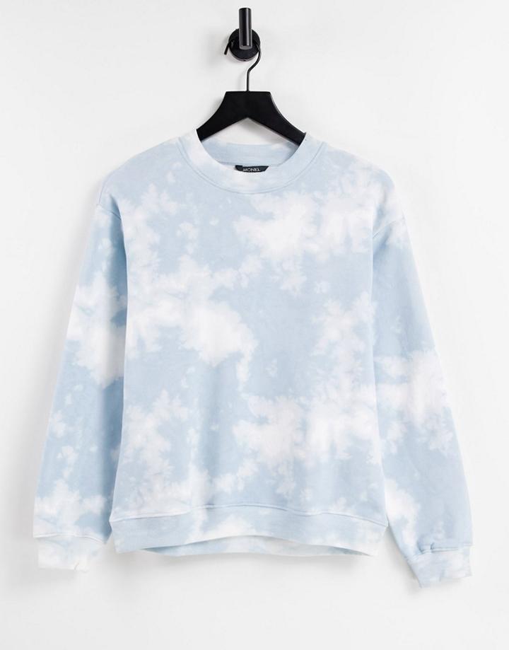 Monki Nana Organic Cotton Tie-dye Sweatshirt In Blue-blues