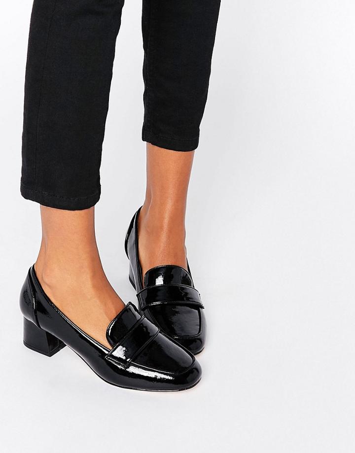 Asos Sprint Heeled Loafers - Black