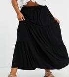 Pieces Curve Maxi Skirt In Black