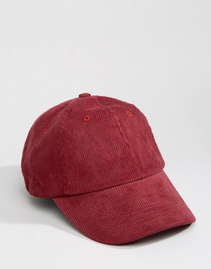 Dead Vintage Cord Baseball Cap - Red
