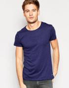 Esprit T-shirt With Raw Edges - Navy