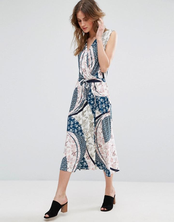 Warehouse 80s Tile Printed Midi Dress - Multi