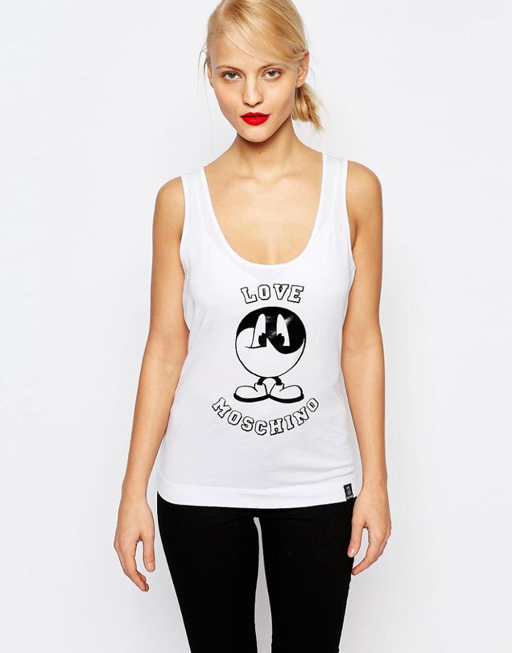 Love Moschino Ying Yang Tank - White