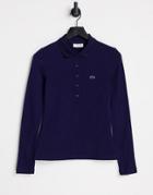 Lacoste Classic Long Sleeve Polo Top In Navy