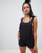 Twiin D Ring Cheesecloth Beach Cover Up In Black - Black