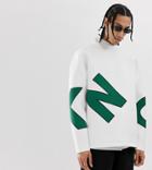 Noak Oversized Sweatshirt In Ecru With Branding-cream