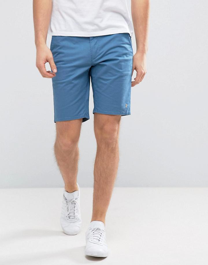 Farah Hawk Straight Chino Shorts In Blue - Blue