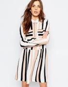 Vila Stripe Drop Waist Dress - Snow White Combo