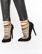 Daisy Street Strappy Heeled Pumps - Black