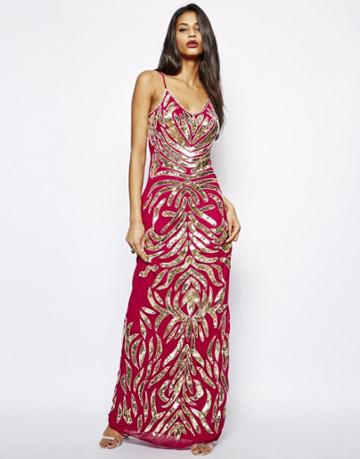 Virgos Lounge Sadie Cami Maxi Dress In All Over Embellishment