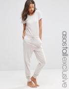 Asos Tall Lounge Jumpsuit In Marl Short Sleeve