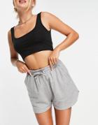 Asos Design Sweat Runner Short In Organic Cotton In Gray Heather-grey