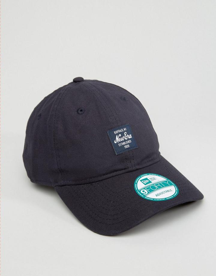 New Era 9forty Cap Adjustable Patch Logo - Black