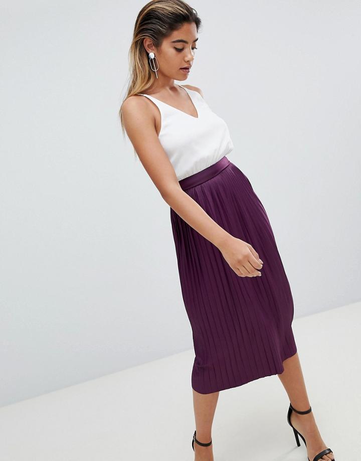 Ax Paris Pleated Midi Skirt - Purple