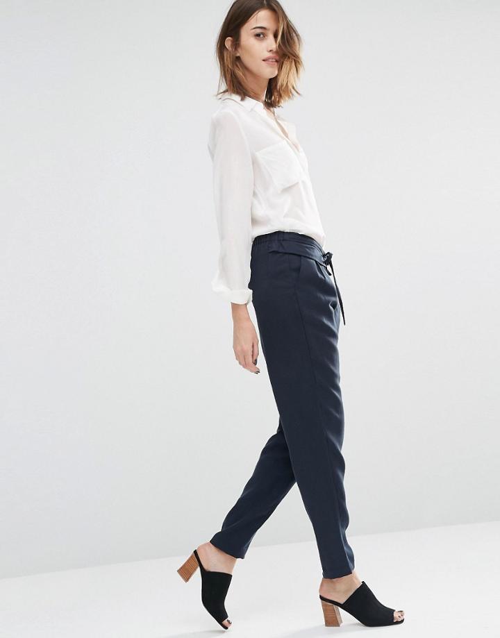 Warehouse Tie Waist Trouser - Ink Blue